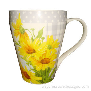 Mug with Sunflower Motif, Measuring 8.6 x 11cm